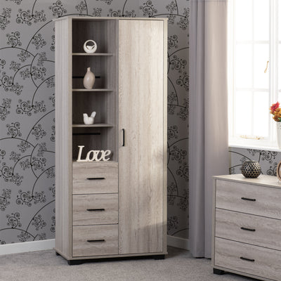 Madrid 1 Door 3 Drawer Open Wardrobe