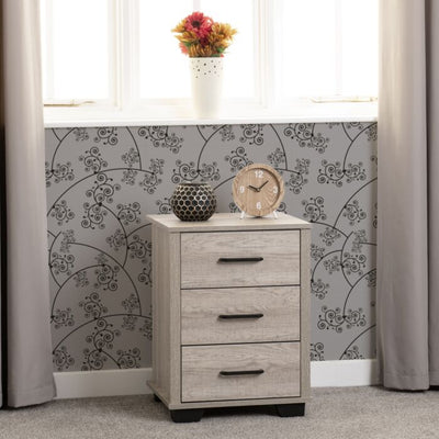 Madrid 3 Drawer Bedside