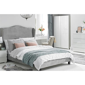 Chateaux Silver Velvet Bed | PLFS London