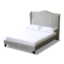 Load image into Gallery viewer, Chateaux Silver Velvet Bed | PLFS London
