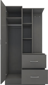 Cairo 1 Door Mirrored Open Shelf Wardrobe - Property Letting Furniture