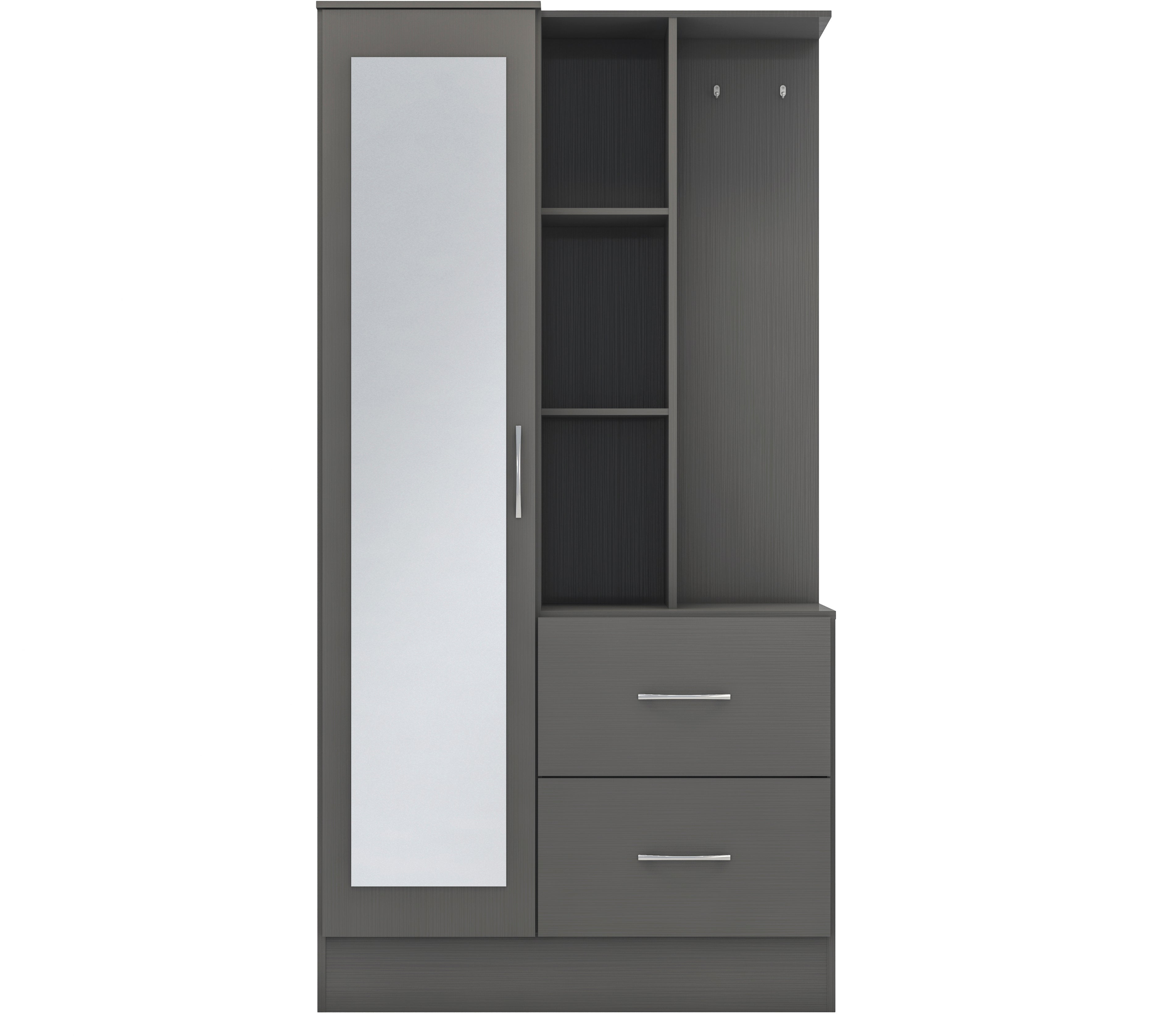 Open wardrobe with mirror sales