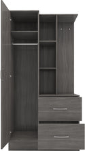 Load image into Gallery viewer, Cairo 1 Door Mirrored Open Shelf Wardrobe - Property Letting Furniture
