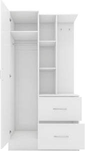 Cairo 1 Door Mirrored Open Shelf Wardrobe - Property Letting Furniture