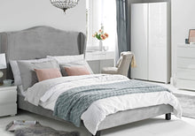 Load image into Gallery viewer, Chateaux Silver Velvet Bed | PLFS London

